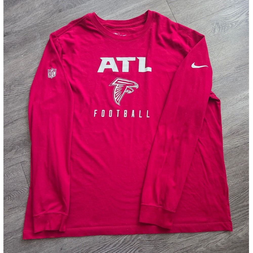 Nike Atlanta Falcons Long Sleeve Shirt Mens XXL Red Dri-FIT NFL Football